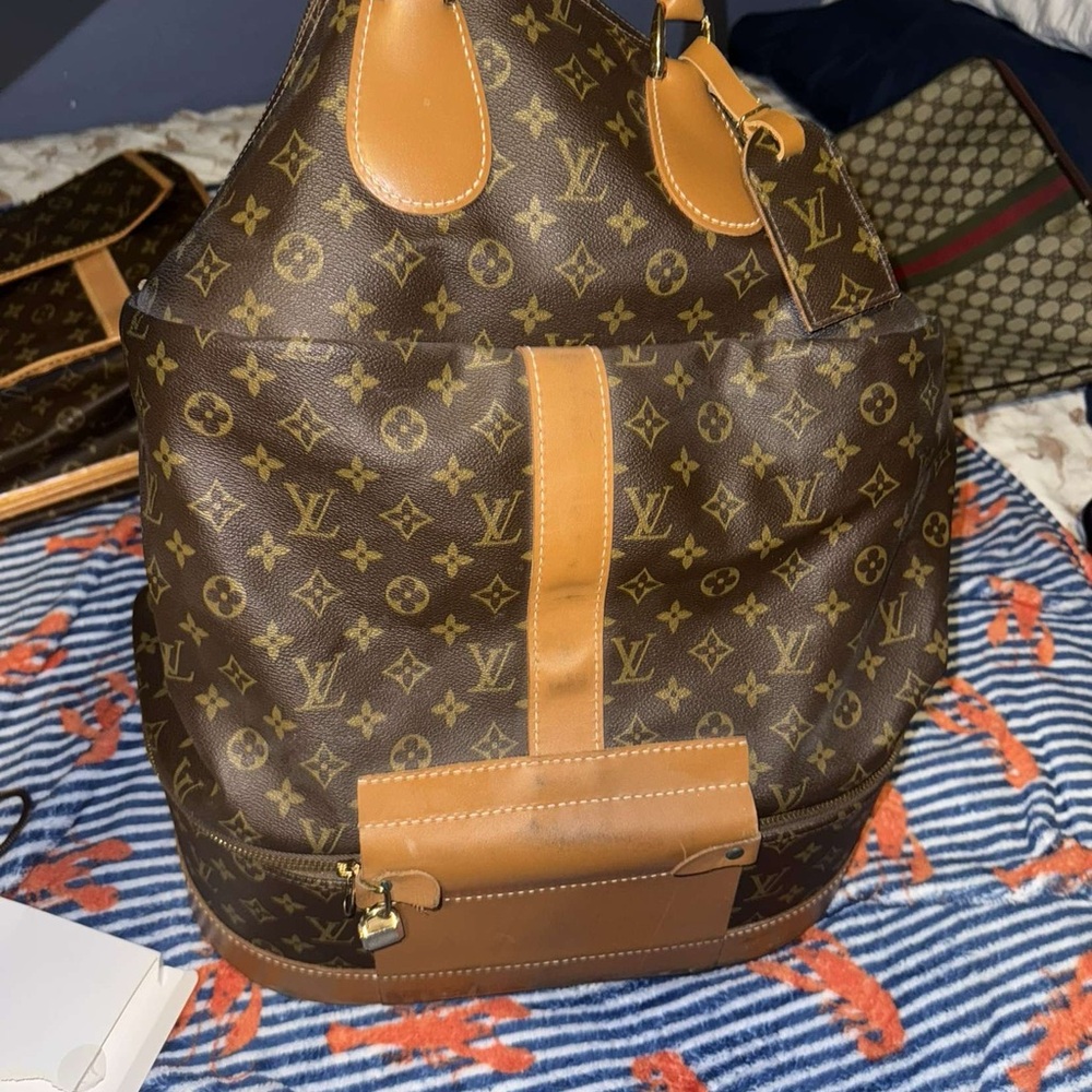 Louis Vuitton Steamer Bag Large Monogram Travel Tote Keepall Neiman Marcus 70s